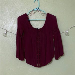 Maroon bell sleeve top